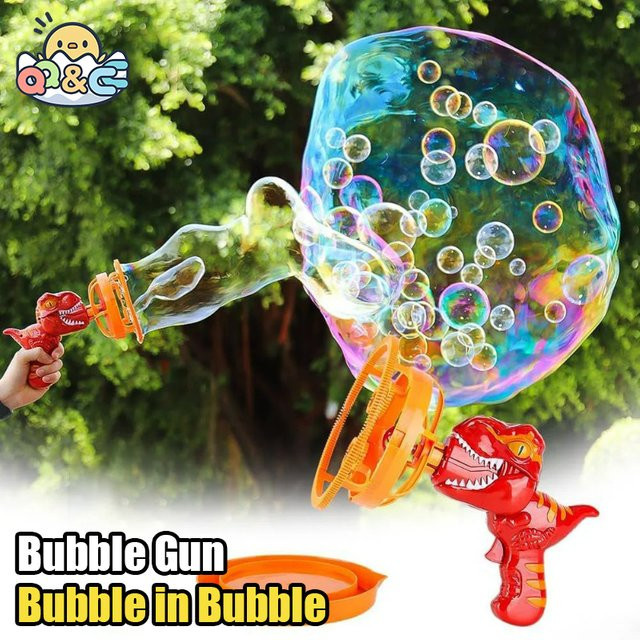 CONUSEA Dinosaurier Seife Bubble Gun, Elektrische Blasen Tuba, Blau - Bild 1