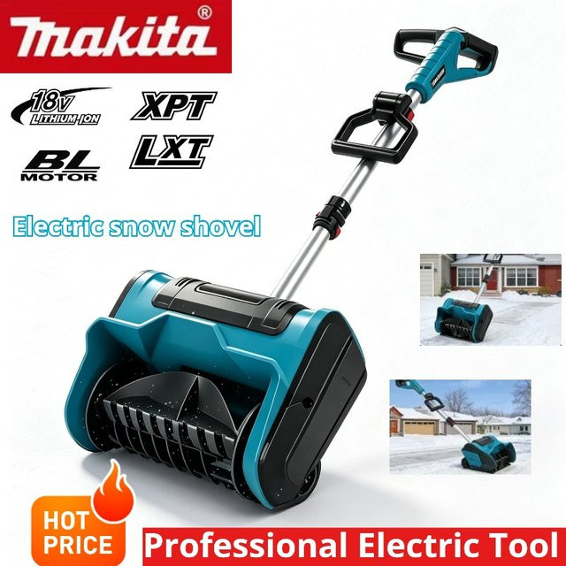 Makita LXT Akku-Schneeschaufel in Blau – Kabellose elektrische Schneeschaufel für professionelle Schneeräumung - Bild 1