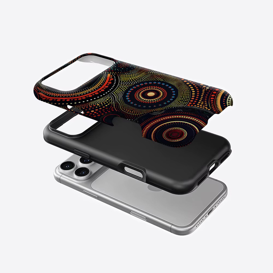 Aurea Case Matte Bumper MagSafe Schutzhülle mit Aboriginal Dot Art für iPhone 13 bis 17 Pro Max, Mehrfarbig - Bild 2