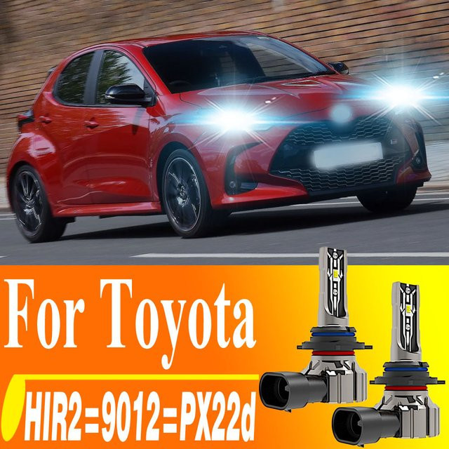 Neallor HIR2 LED Scheinwerfer Canbus 9012 PX22d Birnen Set in Silber für Toyota Chr Yaris Auris Rav4 Aygo B4 iQ Corolla Avensis T27 Verso S - Bild 1