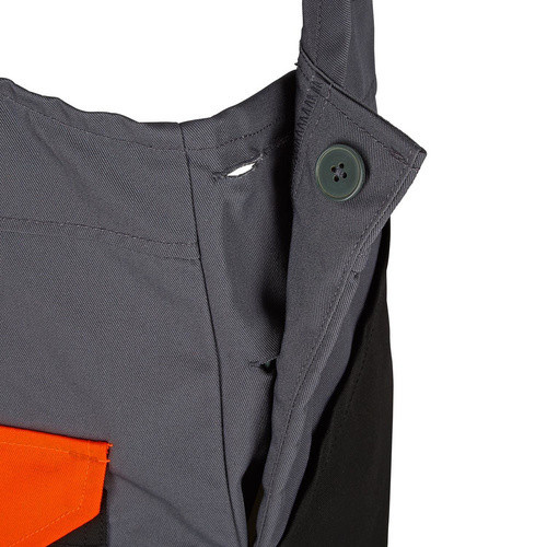 BULLSTAR Schnittschutzlatzhose EVO in Anthrazit und Grau mit verstellbaren Trägern nach EN 381-5 - Bild 3