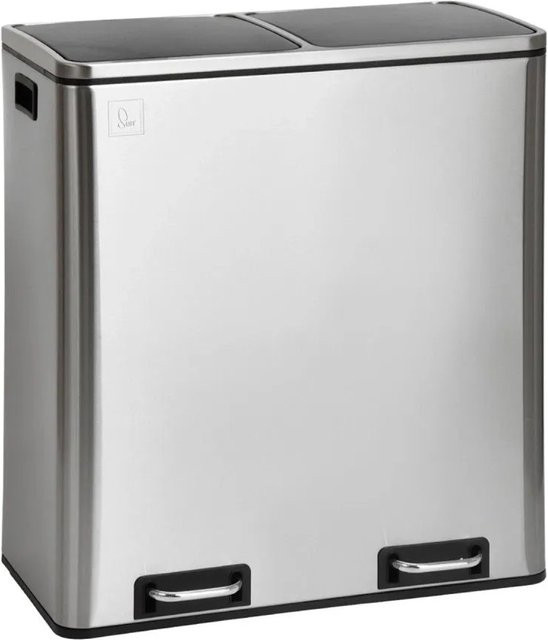Svita TM2X30 Treteimer mit Mülltrennsystem in Silber, 60 Liter, Edelstahl mit Soft-Close-Funktion und herausnehmbarem Inneneimer - Bild 1