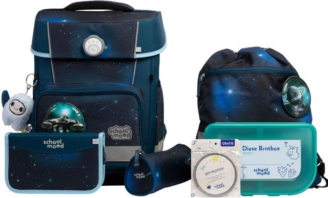 School-Mood Champion Pro 7-tlg. Schulranzenset Moritz Weltall in Blau - Bild 1