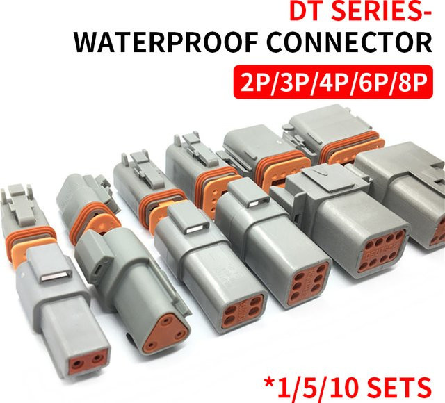 Wasserdichtes Deutsch Stecker Kit DT06-2S DT04-2P DT04-3P in Grau für 22-16AWG - Bild 1
