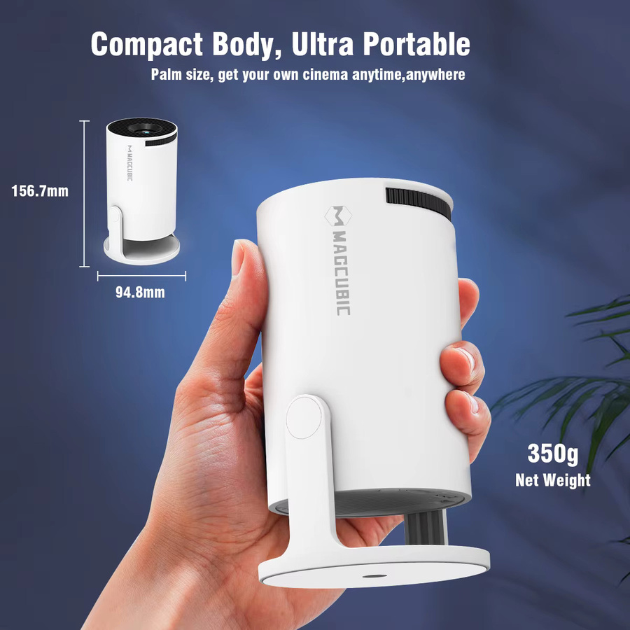 Magcubic HY300 Pro Beamer mit Android 14, 8K Unterstützung, Wifi6 und Bluetooth 5.4, Tragbarer Outdoor Projektor in Weiß - Bild 4