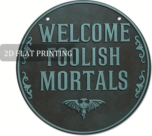 CIFBUY Vintage Haunted Mansion Metallschild, Schwarz, Durchmesser: 20,32 cm - Bild 1