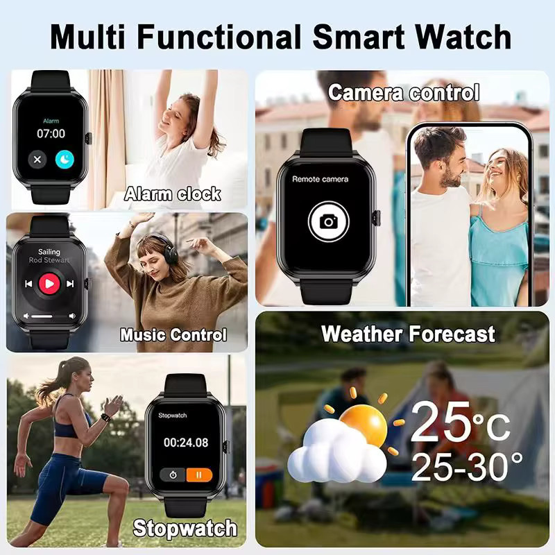 HSVYGFIT Outdoor Smartwatch mit 1,93 Zoll Display, kabellose Telefonie und Sport-Tracking in Schwarz oder Silber - Bild 5
