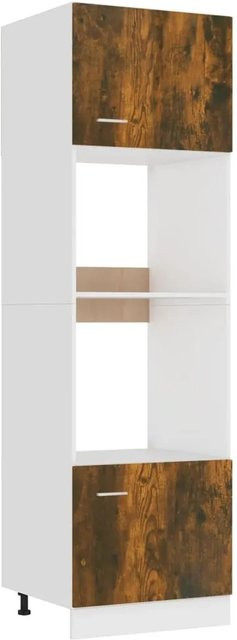 vidaXL Mikrowellenumbauschrank aus Holzwerkstoff in Räuchereiche, B/T/H: 60 x 57 x 207 cm - Bild 1