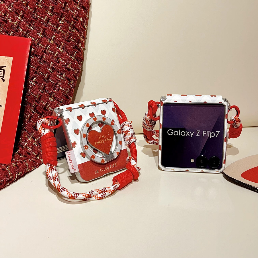 Magnetische PU-Leder Handyhülle mit Scharnier und Umhängeband für Samsung Galaxy Z Flip 7 FE, Z Flip 7, Z Flip 6 und Z Flip 5, MagSafe kompatibel, Farbe: Weiß - Bild 5