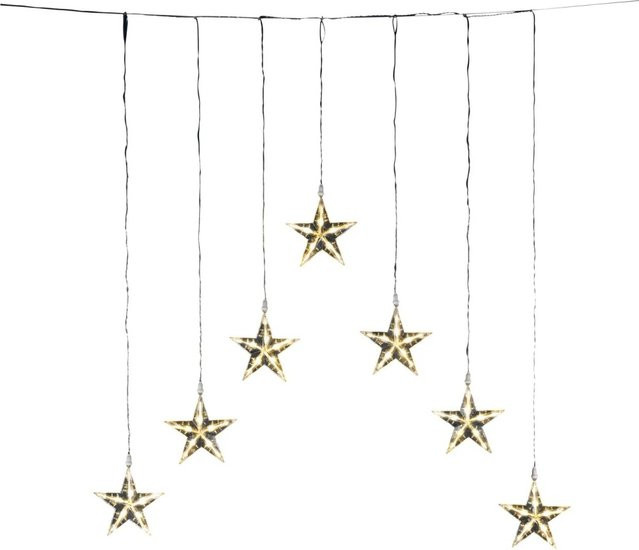 Konstsmide LED-Lichtervorhang mit 7 Sternen in Warmweiß, transparent - Bild 2