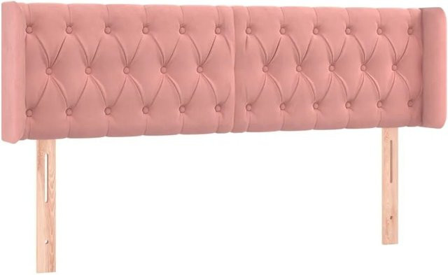 vidaXL Kopfteil mit Ohren in Rosa aus Samt, B/H/T: 147 x 88 x 16 cm - Bild 1