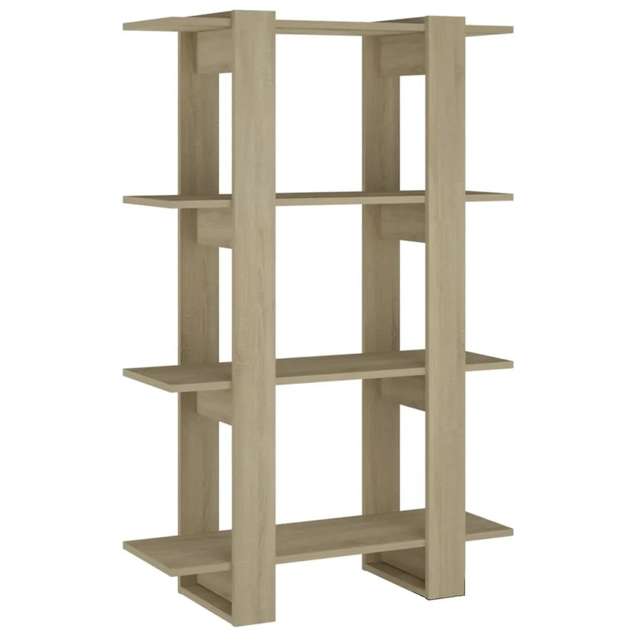 vidaXL Bücherregal und Raumteiler Sonoma-Eiche, B/T/H: 80 x 30 x 123,5 cm - Bild 2