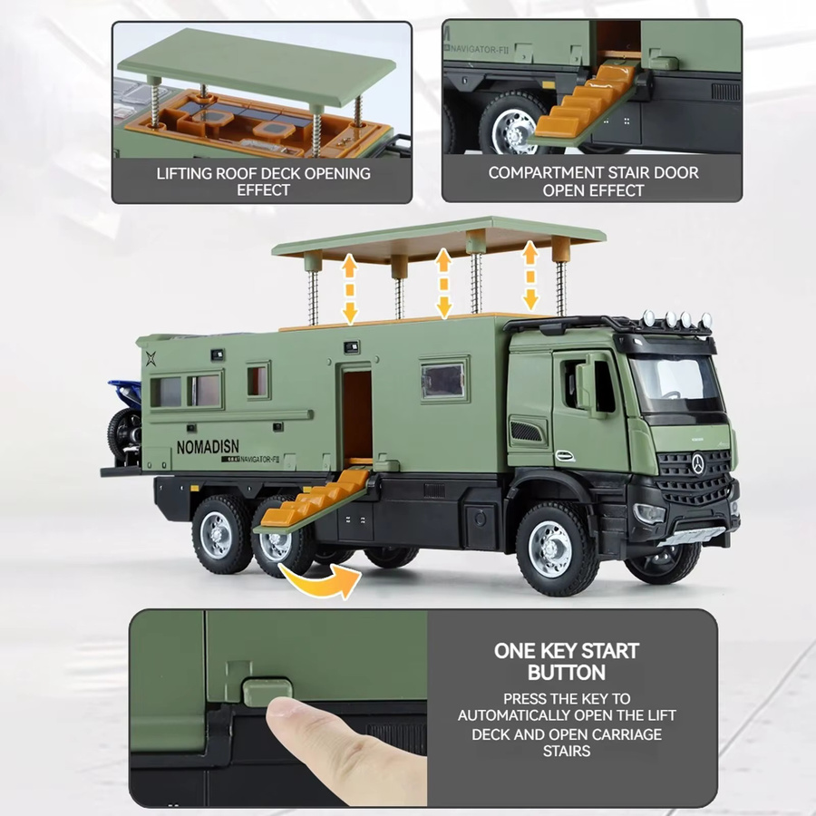 XMD Benz Camper RV Wohnmobil, Spielzeugmodellauto, 1:24, mit Licht und Sound - Bild 2