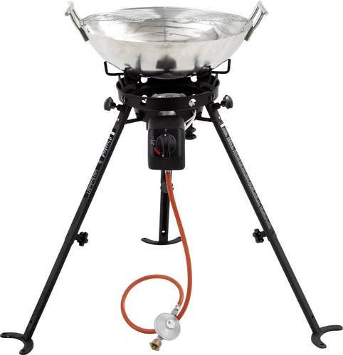 Tepro Garten Shanghai Gas Wok mit 1 Brenner in Schwarz und Edelstahl, Durchmesser: 45 cm - Bild 1