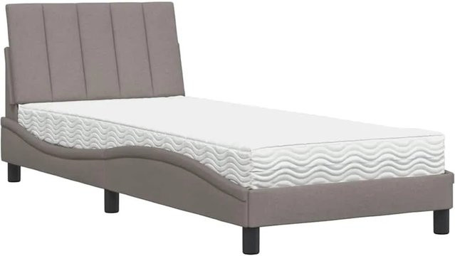 vidaXL Bett Hanko mit Matratze in Taupe, B/T: 80 x 200 cm, Stoff und Schaumstoff - Bild 1
