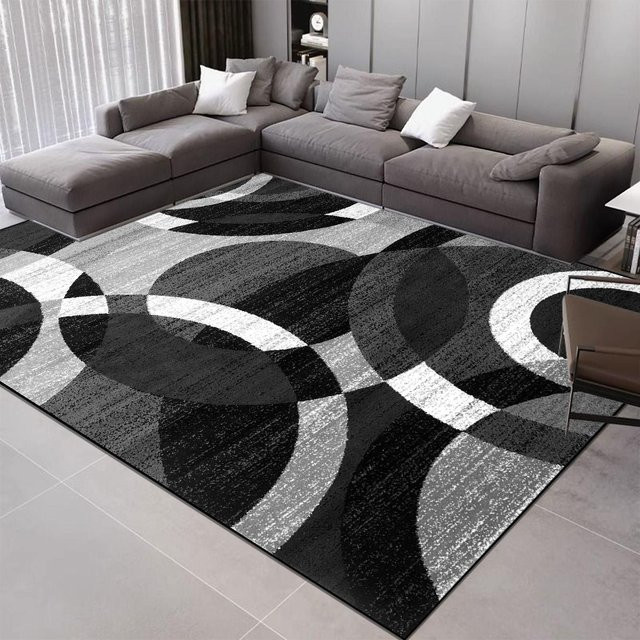 Karpetti Geometrie Teppich im nordischen Design, weicher Flanell-Luxusteppich für Wohnzimmer, Schlafzimmer oder Flur, Mehrfarbig, B: 160 cm, T: 120 cm - Bild 1
