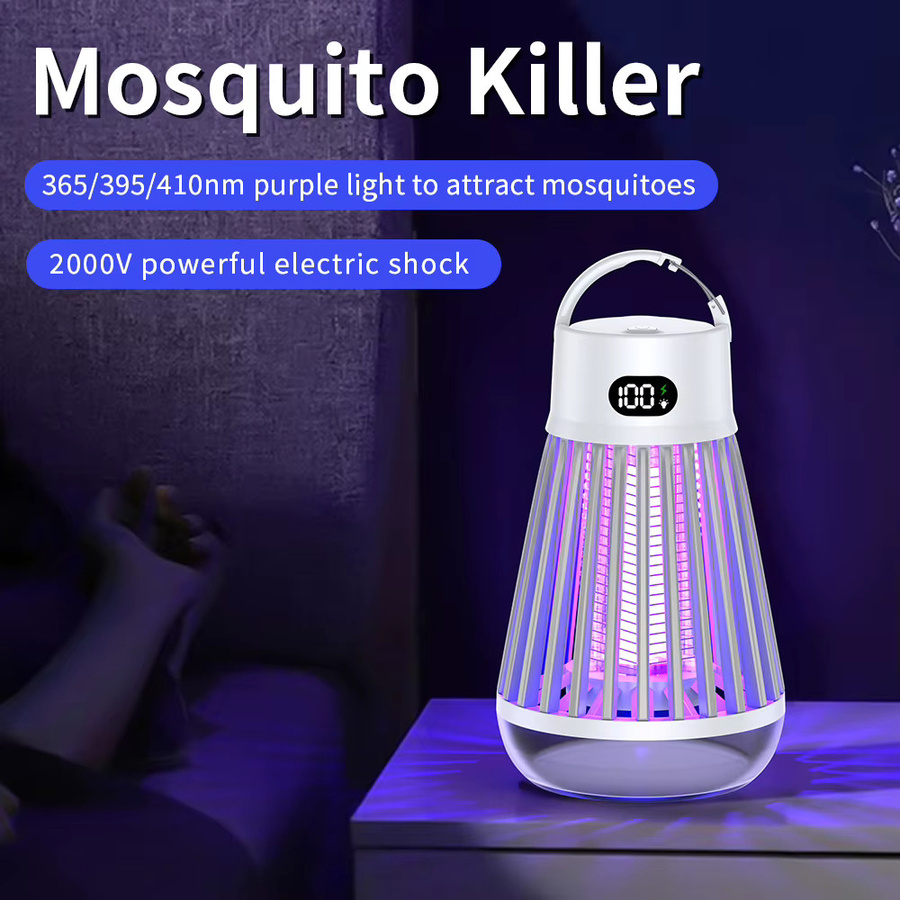 ESMARTER Tragbare Outdoor-Mückenschutzlampe in Weiß, wasserdichter Insektenvernichter für Zuhause und Freien - Bild 3