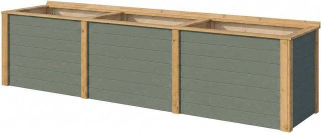 WEKA Hochbeet Killarney aus Fichte, rechteckig, lasiert, Grüngrau/Eiche, Breite: 298 cm - Bild 2