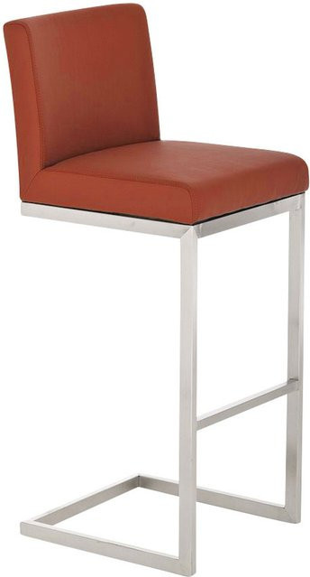 TPFLiving Barhocker Paragon mit Edelstahlgestell und Kunstleder in Cognac - Bild 1