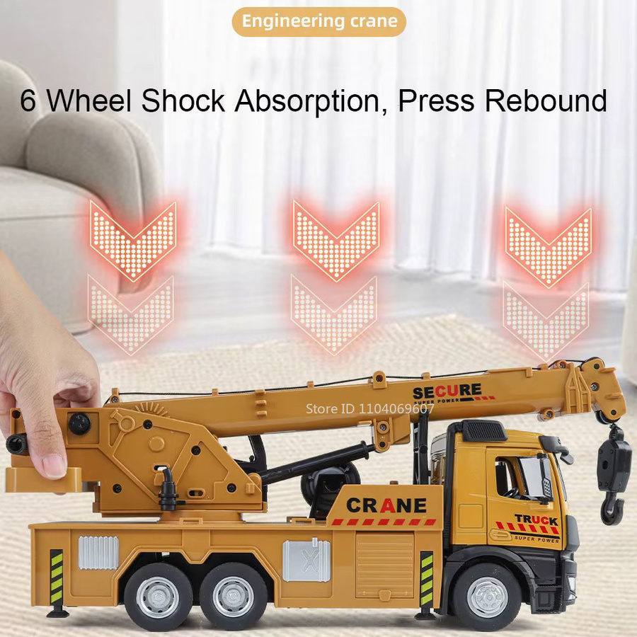 MAKEDA Engineering Crane Mixer Truck, Spielzeugmodell, 1:24, Metall, mit Licht und Sound - Bild 3