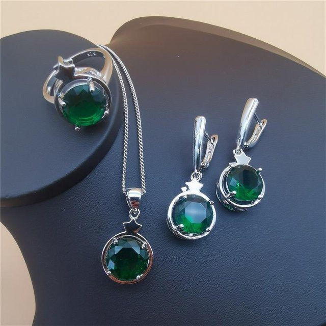 YIRAN Schmuck-Set, Kupfer, Schwarz, Zirkonia, Diamant, Unisex, Ringgröße 8 - Bild 1