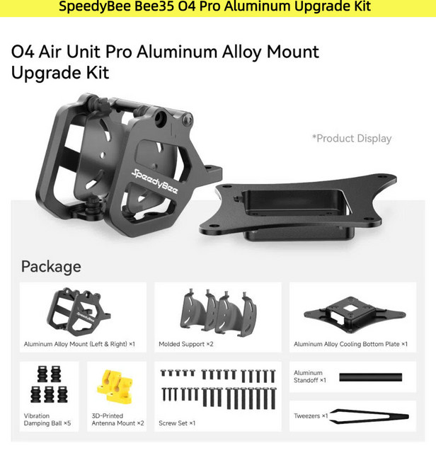 SpeedyBee Bee35 O4 Air Unit Pro Aluminium Upgrade-Kit in Schwarz - Bild 1