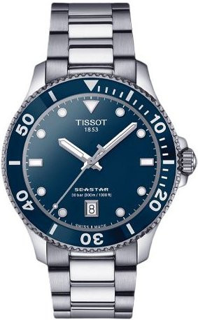 Tissot Armbanduhr Seastar, Quarz, Edelstahl, Blau, Herren - Bild 1