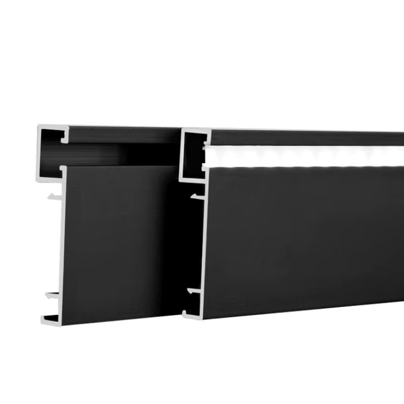 Aluminium Sockelleiste als Aufsatzprofil in Silber für LED-Streifen mit warmweißem Licht, Höhe: 5 cm, Breite: 0,8 cm - Bild 6