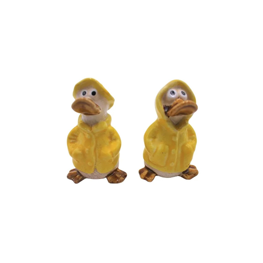 Dekohelden24 2er Set gelbe Dekofiguren Enten für Garten und Tischdeko, H x B x T: 8 x 5 x 5 cm - Bild 2