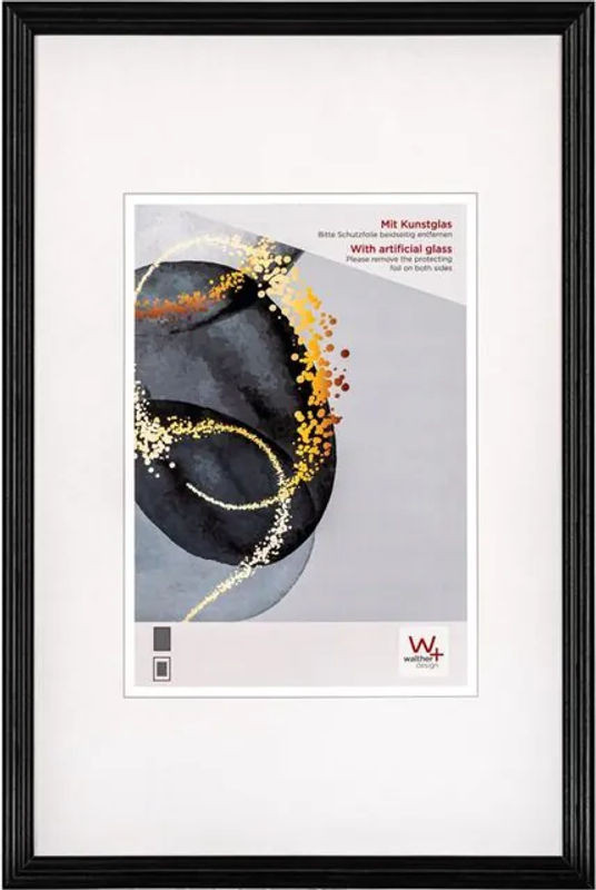 Walther Design Select Hsx318b Bilderrahmen aus Holz mit Acrylglas und Passepartout, Schwarz, 13 x 18 cm - Bild 1
