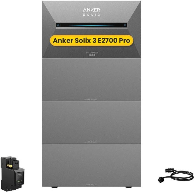 Anker SOLIX Solarbank 3 E2700 Pro Set in Grau mit 3 Zusatzakkus und Smart Meter für 10,8 kWh und 3600 W zur Nutzung dynamischer Tarife - Bild 1