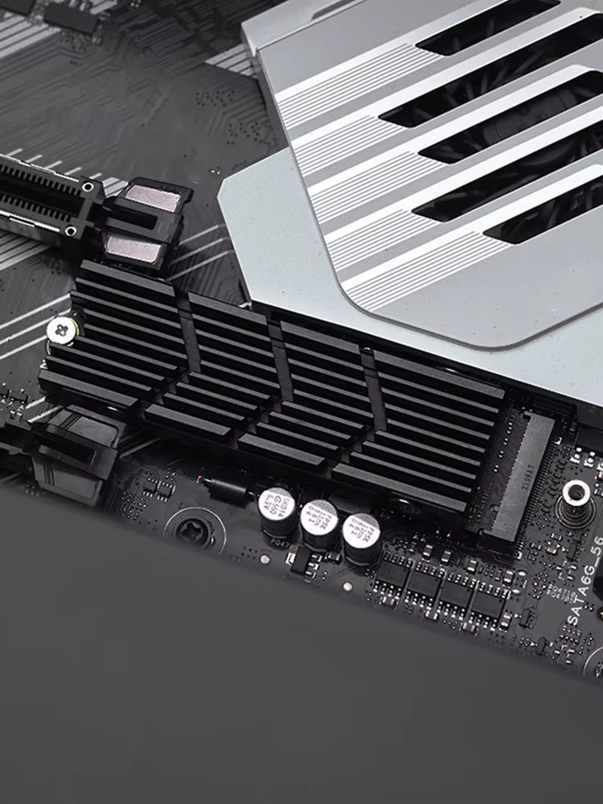 APWIKOGER M.2 2280 SSD-Kühler für NVMe und NGFF, passiver Aluminium-Kühlkörper mit thermischem Silikon-Pad in Schwarz, kompatibel mit der PS5 Spielekonsole - Bild 3