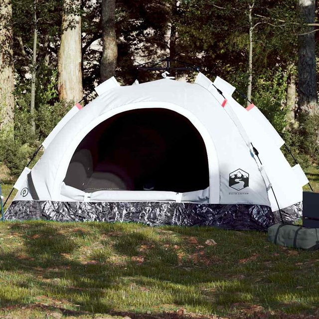 vidaXL Campingzelt für 3 Personen in Weiß mit Verdunkelungsstoff und Quick-Release-System - Bild 2