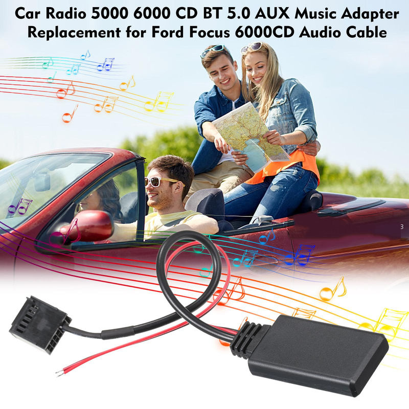 Andoer Musikadapter für Ford Focus Autoradio 5000 6000 CD mit Bluetooth 5.0 und USB-C in Schwarz - Bild 4
