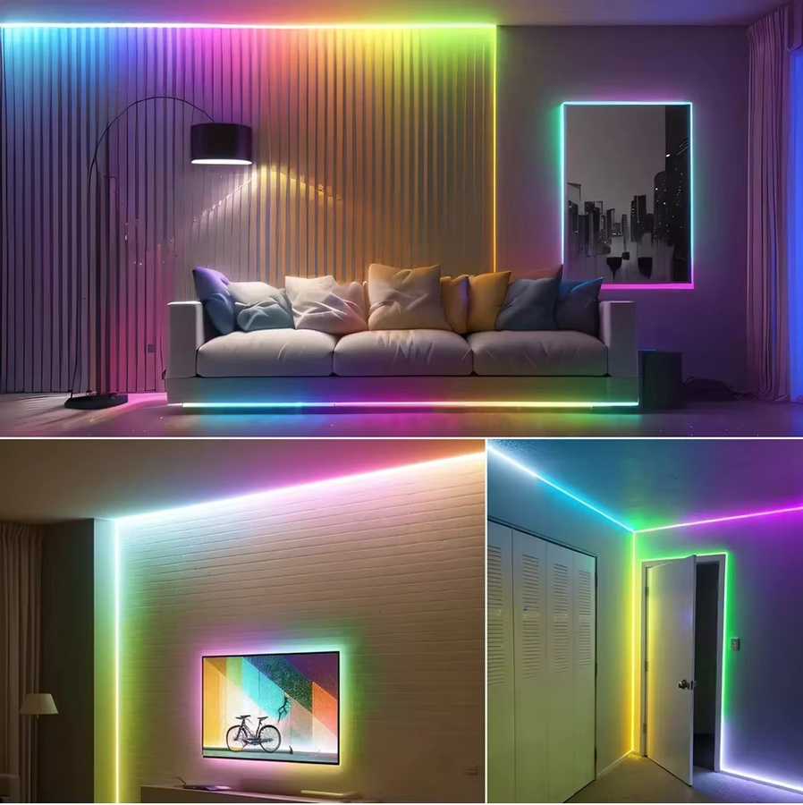 Saimili RGBIC LED-Streifen Neon Flex als intelligente USB-Beleuchtung mit App-Steuerung und Fernbedienung, wasserdichtes Silikon-Lichtseil in Multicolour zur Raumdekoration - Bild 5