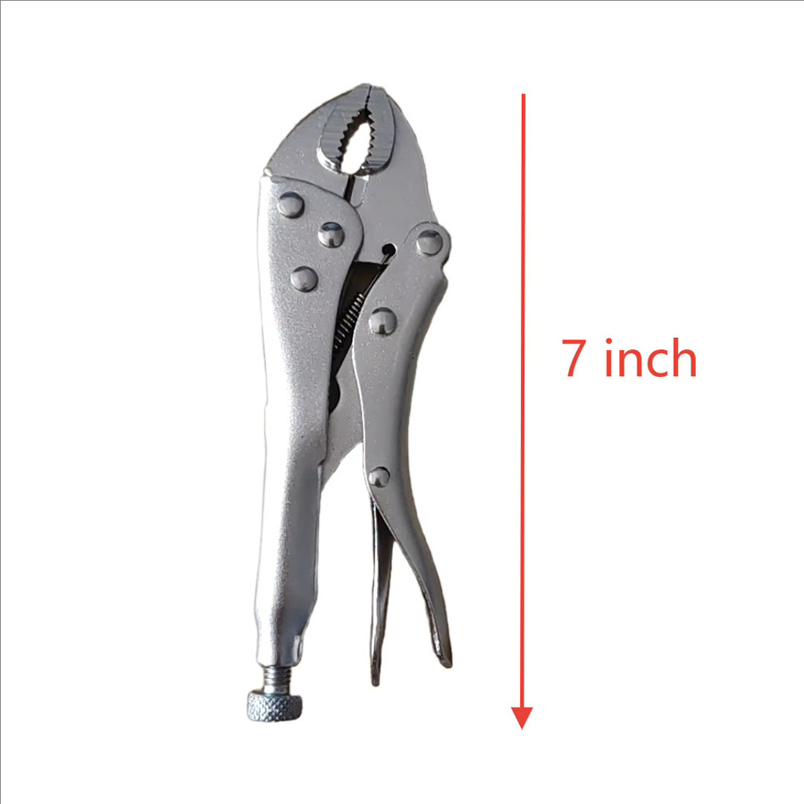 MacWork 7-Zoll-Gripzange mit verstellbaren Metallgesichtern in Silber - Bild 2