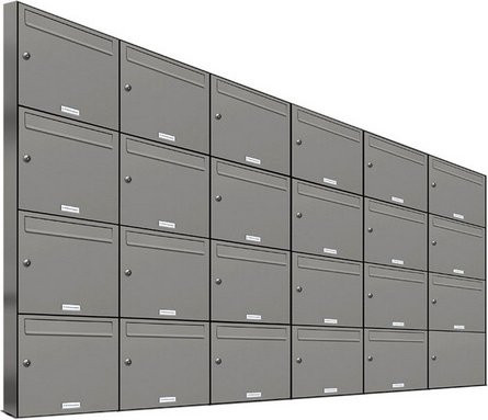 AL Briefkasten-System für 23 Parteien, Aufputzmontage, grau, B/H/T: 229,8 x 136,8 x 11,6 cm - Bild 1