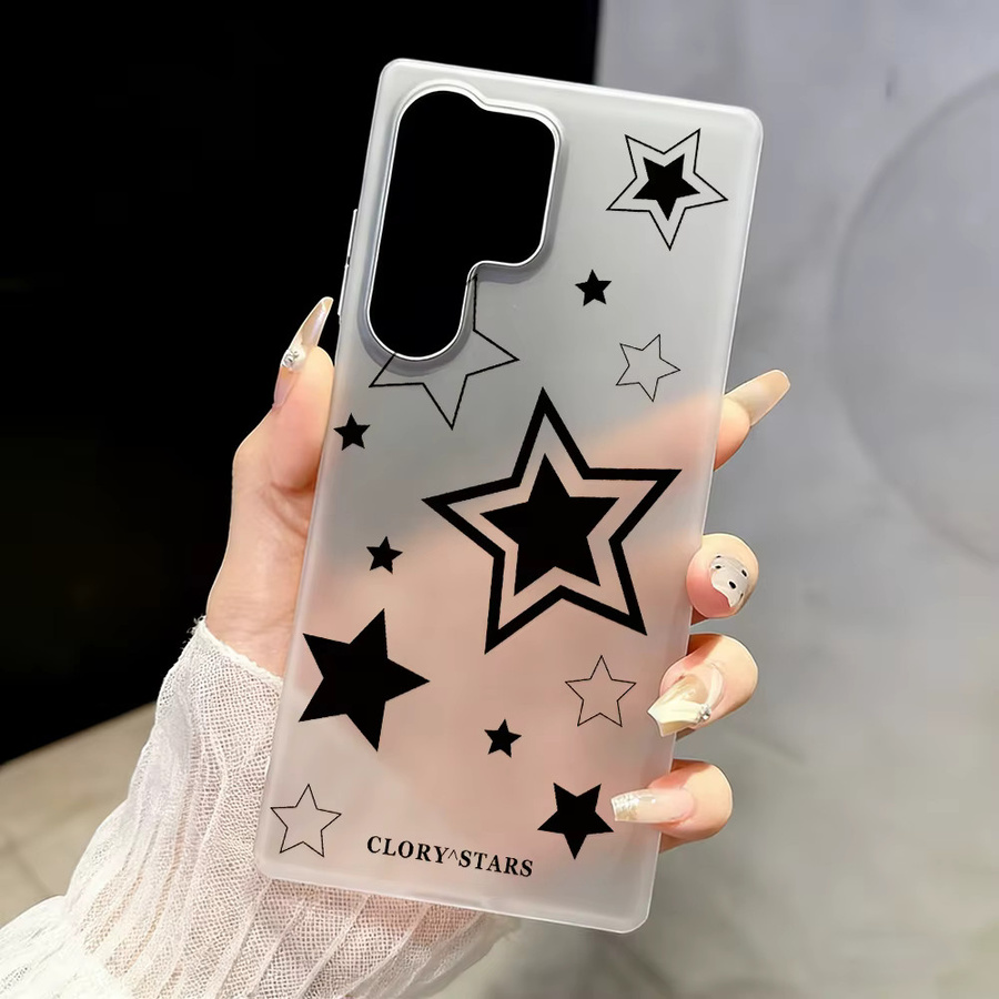 Matte TPU Stern-Handyhülle für Samsung Galaxy S25 Ultra S24 FE S23 A35 A34 A55 A54 A53 A16 A15 A36 A26 A07 A06 A05s in Transparent - Bild 2