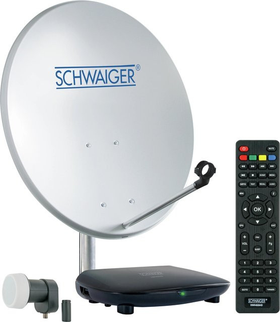 Schwaiger Satellitenanlage SAT8140HD Full HD Receiver mit DVB-S/S2, HDMI und USB-A in Schwarz, Grau und Silber - Bild 1