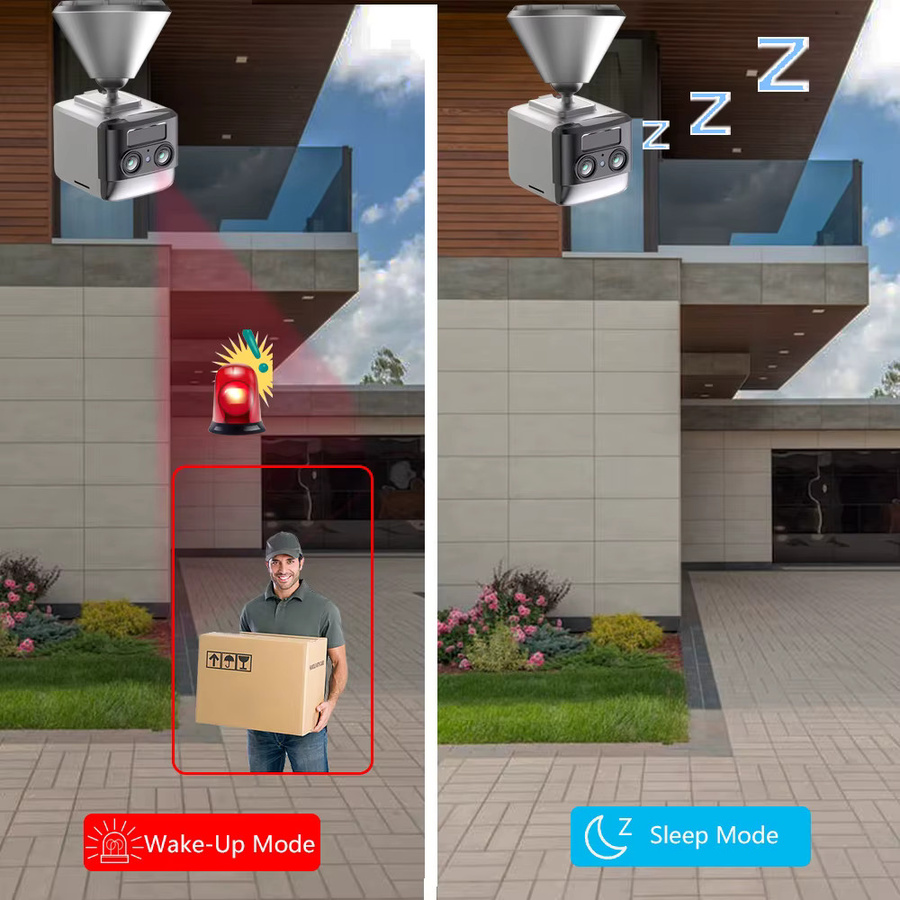 MAMICAM Dual-Objektiv WIFI und 4G SIM Karten IP Überwachungskamera mit 6x Zoom und integriertem Akku - Bild 2