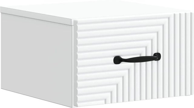 vidaXL Wandmontierter Nachttisch in Weiß aus Holzwerkstoff, B/T/H: 34,5 x 33 x 20 cm - Bild 1