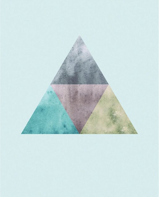 Komar Wandbild Triangles Top Blue Paper Poster, Breite: 40 cm, Höhe: 50 cm - Bild 1