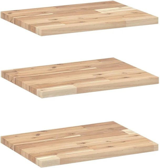 vidaXL Schweberegale Set aus 3 Stück aus Akazienholz, Unbehandelt, Braun, B/T/H: 60 x 30 x 2 cm - Bild 1