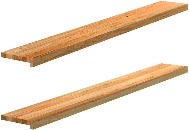 vidaXL Fensterbänke aus Massivholz Eiche, 2 Stück, Hellbraun, B: 160 cm, T: 20 cm, H: 2 cm - Bild 1