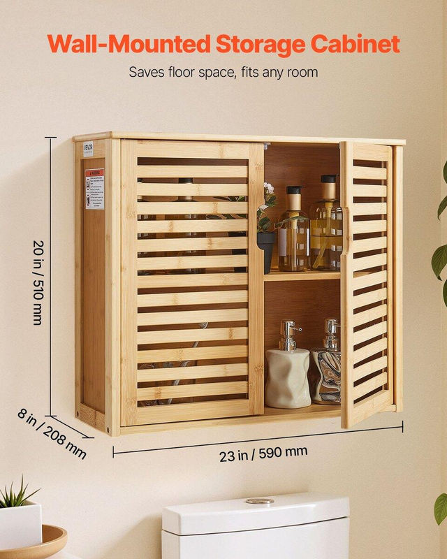 Buying Solutions MB Badezimmer-Wandschrank in Weiß mit 2 Türen und verstellbarem Einlegeboden zur Wandmontage - Bild 8