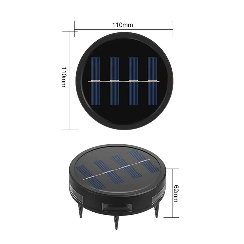 Solar LED Gartenleuchte für den Außenbereich, Warmweiß, Schwarz, Unterflur-Bodeneinbau für Garten und Wegdekoration - Bild 6