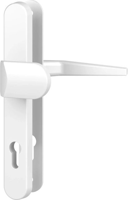 BASI Schutzbeschlag Schmalrahmenschild Rund aus Aluminium in Weiß mit Lochung PZ WG, B/H: 70 x 255 mm, Tiefe: 140 mm - Bild 1