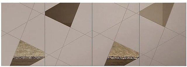 Vente-unique Sideboard Cantiano in Beige mit modernem geometrischem Design, Breite: 241 cm - Bild 1