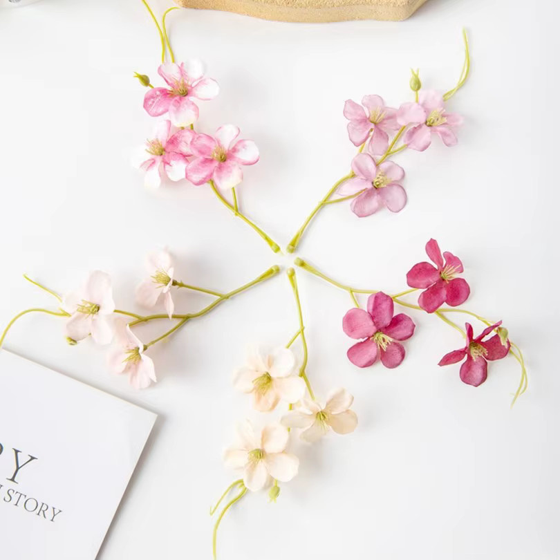 TTCY Künstliche Erbsenblumen aus Seide in Rosenrot für Hochzeit und DIY-Dekoration - Bild 1