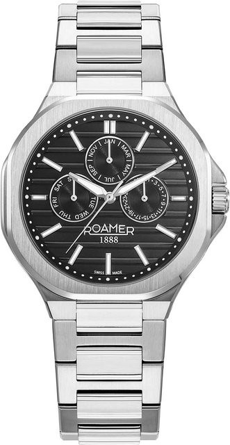 Roamer Herrenuhr, Vollkalender, Quarz, Edelstahl, 42 mm, Silber - Bild 1